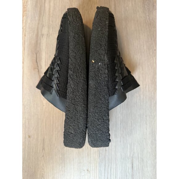 Malibu Sandals:  Thunderbird Mule - Vegan Leather | Woven Poly | Black | 9 Mens - Picture 3 of 4